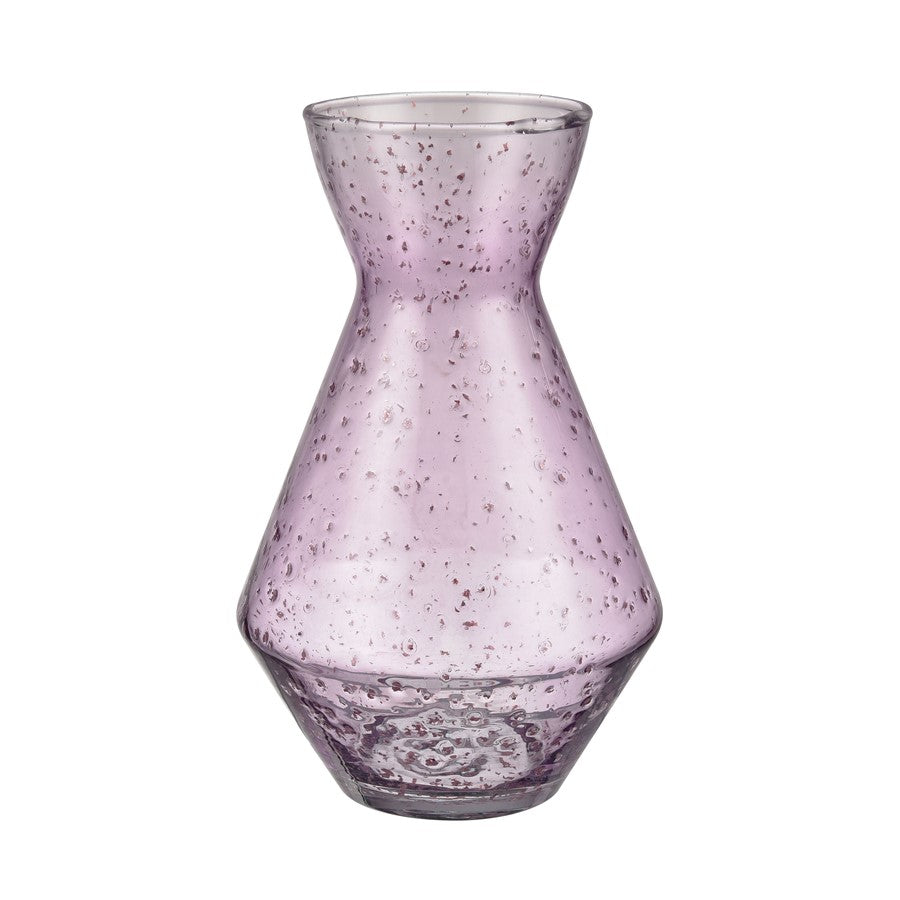 Atlas Lighting Abby 10in Tall Light Pink Glass Vase | Transitional Seeded Glass | Living Room & Entryway Decor | 6 x 6 x 10 in | Model AC11003-02