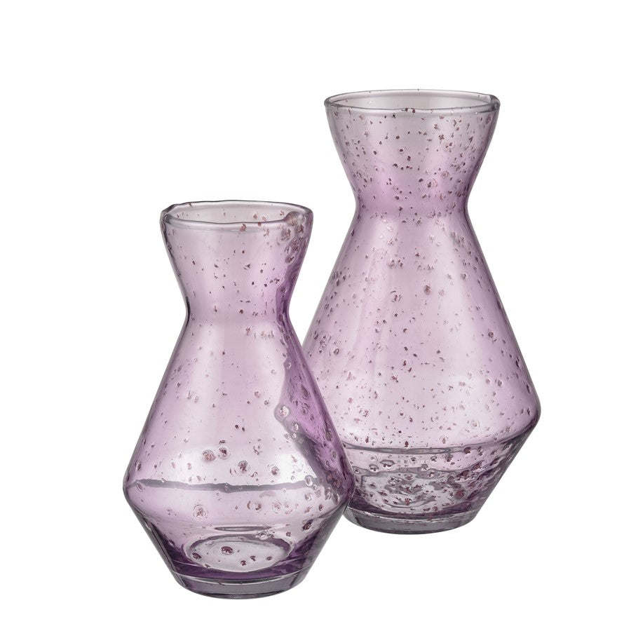Atlas Lighting Abby 10in Tall Light Pink Glass Vase | Transitional Seeded Glass | Living Room & Entryway Decor | 6 x 6 x 10 in | Model AC11003-02
