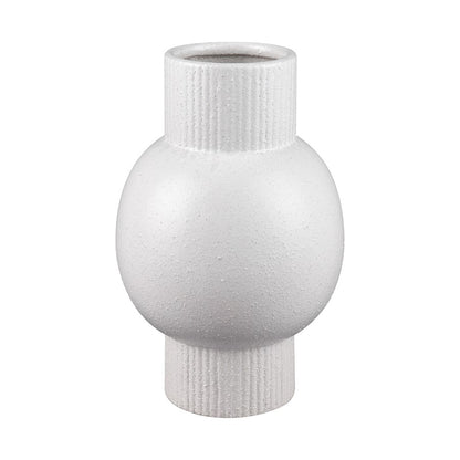 Atlas Lighting Acis 12in Tall White Earthenware Vase | Modern Sculptural Ceramic | Coastal & Scandinavian Decor | 8 x 8 x 12 in | Model AC11006-01