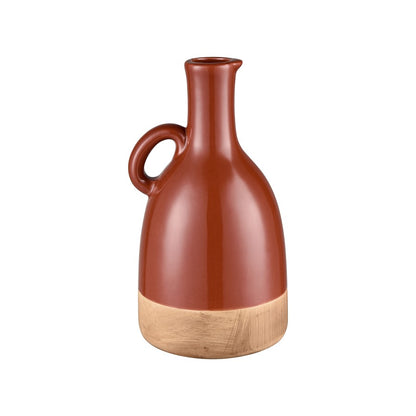 Atlas Lighting Adara Small Vase | Transitional Brick Red Earthenware | Entryway & Shelf Decor | 6.25 x 6 x 11 in | Model AC11007-01