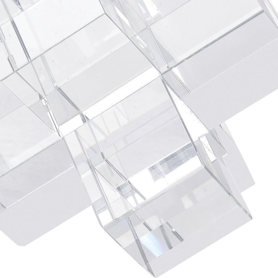 Atlas Lighting Addition Bookend Set of 2 | Modern Clear Crystal | Bookshelf & Desk Decor | 6 x 6 x 6 in | Model AC11010-01S