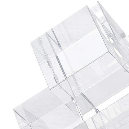Atlas Lighting Addition Bookend Set of 2 | Modern Clear Crystal | Bookshelf & Desk Decor | 6 x 6 x 6 in | Model AC11010-01S