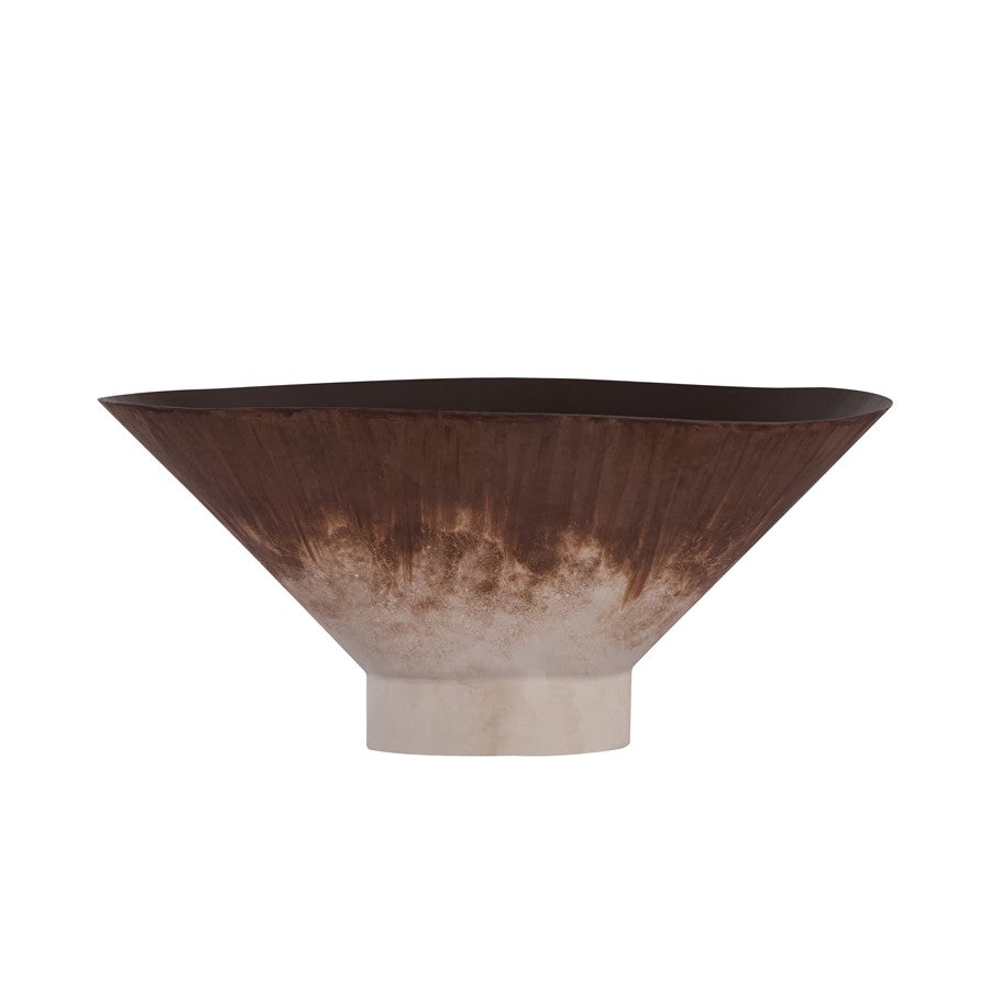 Atlas Lighting Adler Bowl | Transitional Rust Metal | Centerpiece & Storage Decor | 15.5 x 8 x 6.5 in | Model AC11011-01