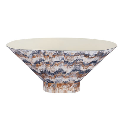 Atlas Lighting Adler 15in Amber Metal Decorative Bowl | Transitional Centerpiece | Living Room & Entryway Decor | 15.5 x 8 x 6.5 in | Model AC11011-02