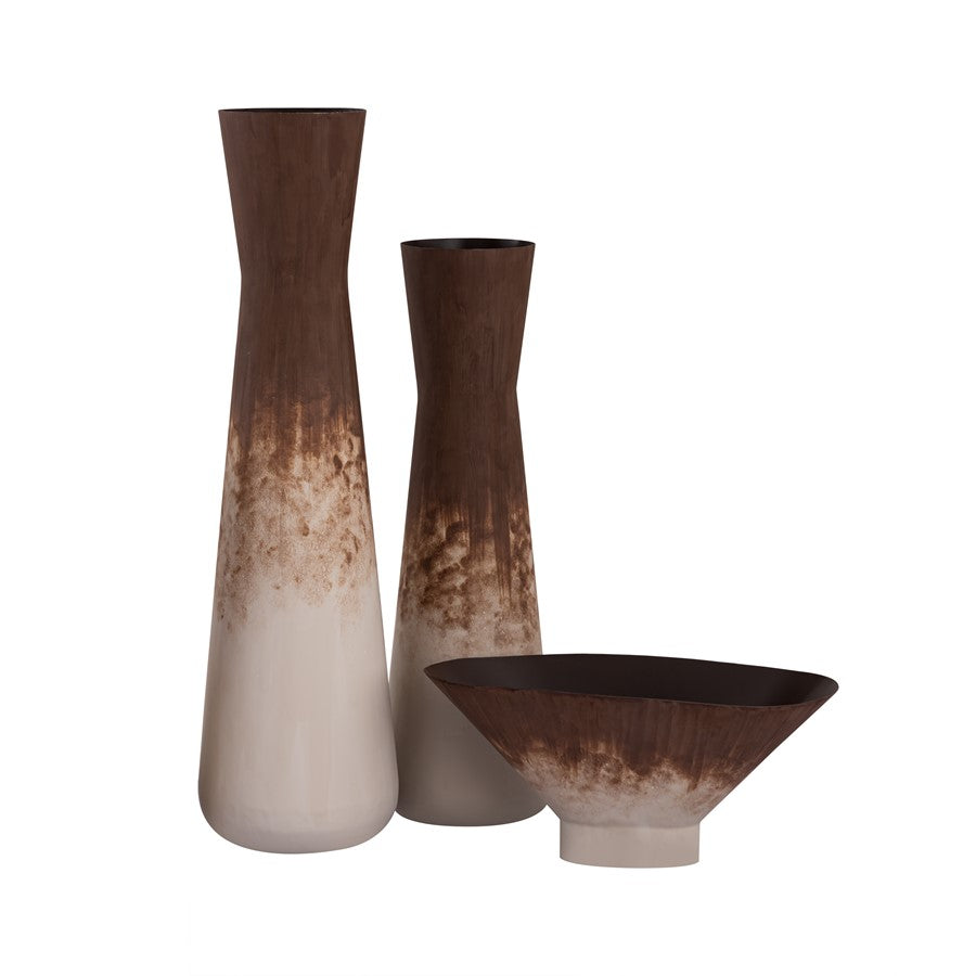 Atlas Lighting Adler 28in Rust Metal Vase | Transitional Sculpture | Living Room & Entryway Decor | 7.75 x 7.75 x 28 in | Model AC11012-02