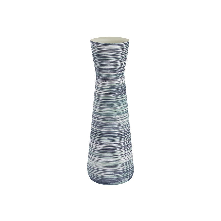 Atlas Lighting Adler 22in Blue Metal Vase | Transitional Sculpture | Living Room & Entryway Decor | 6.5 x 6.5 x 22.25 in | Model AC11012-03