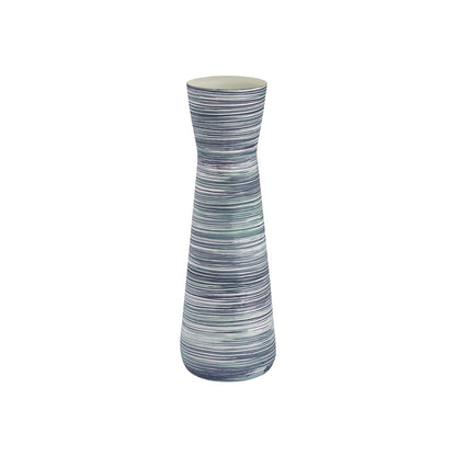 Atlas Lighting Adler 22in Blue Metal Vase | Transitional Sculpture | Living Room & Entryway Decor | 6.5 x 6.5 x 22.25 in | Model AC11012-03