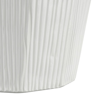 Atlas Lighting Aggie 16in White Glass Vase | Modern Faceted Frosted | Living Room & Coastal Decor | 9.5 x 9.5 x 16.25 in | Model AC11014-01