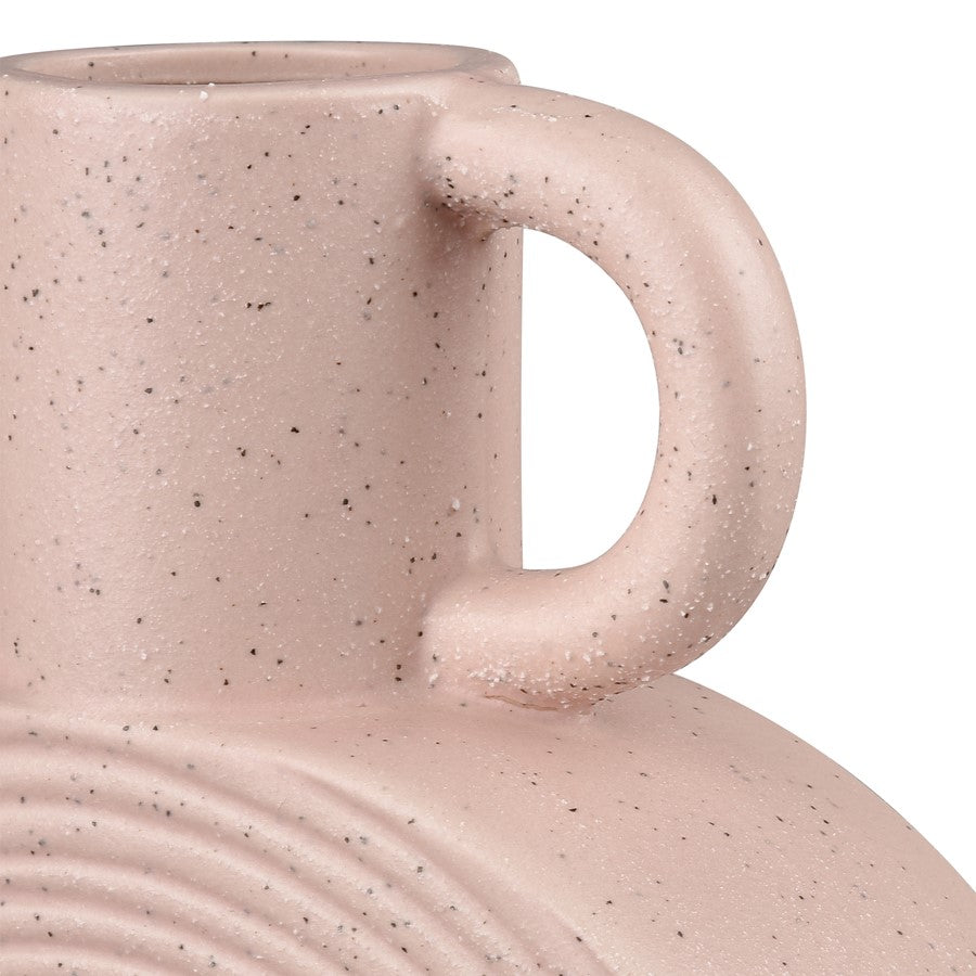 Atlas Lighting Agna Medium Vase | Light Pink Earthenware Modern Sculptural | Living Room & Entryway Decor | 6.5 x 2.375 x 9.5 in | Model AC11015-01