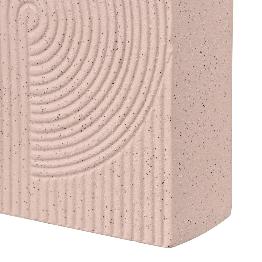 Atlas Lighting Agna Medium Vase | Light Pink Earthenware Modern Sculptural | Living Room & Entryway Decor | 6.5 x 2.375 x 9.5 in | Model AC11015-01