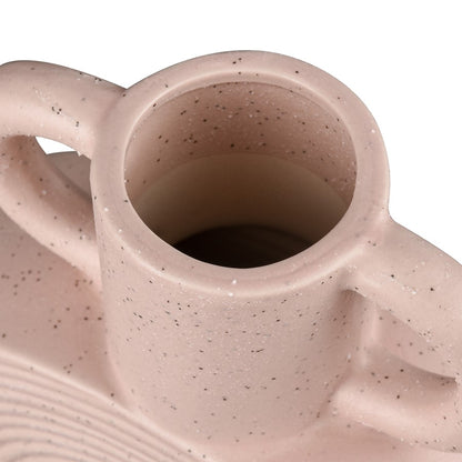 Atlas Lighting Agna Medium Vase | Light Pink Earthenware Modern Sculptural | Living Room & Entryway Decor | 6.5 x 2.375 x 9.5 in | Model AC11015-01