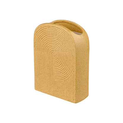 Atlas Lighting Agna Small Vase | Yellow Earthenware Modern Sculptural | Living Room & Entryway Decor | 5 x 2.375 x 7.25 in | Model AC11016-01