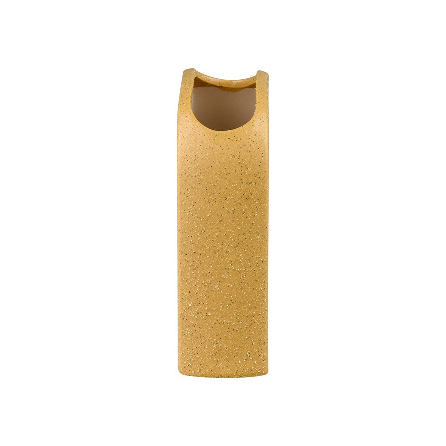 Atlas Lighting Agna Small Vase | Yellow Earthenware Modern Sculptural | Living Room & Entryway Decor | 5 x 2.375 x 7.25 in | Model AC11016-01