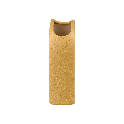Atlas Lighting Agna Small Vase | Yellow Earthenware Modern Sculptural | Living Room & Entryway Decor | 5 x 2.375 x 7.25 in | Model AC11016-01