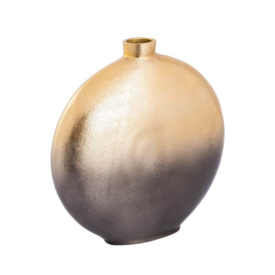 Atlas Lighting Alana Set of 2 Metal Vases | Gold Ombre Finish | Modern Sculpture & Single Bloom Display | 15 x 5 x 15 in | Model AC11021-01S