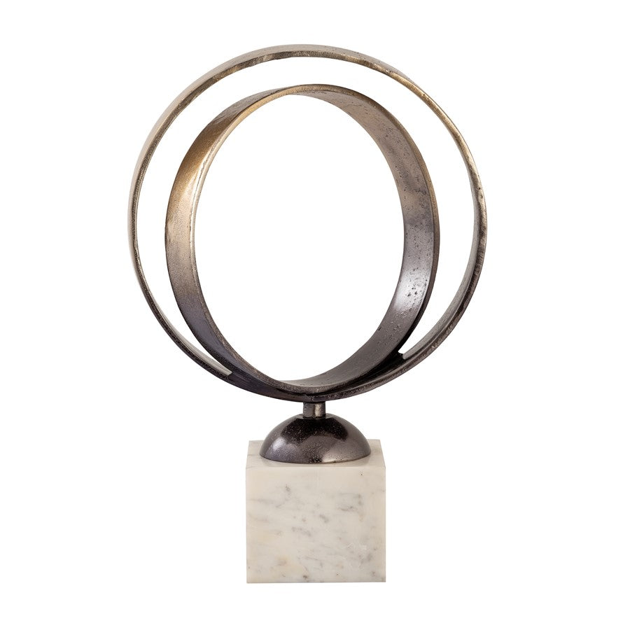 Atlas Lighting Alena Sculpture | Bronze Ombre Metal with White Marble Base | Bookshelf & Tabletop Decor | 12.5 x 6 x 18.5 in | Model AC11022-01