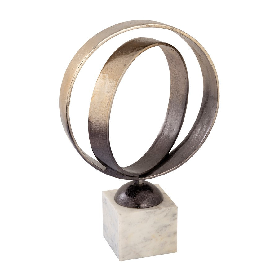 Atlas Lighting Alena Sculpture | Bronze Ombre Metal with White Marble Base | Bookshelf & Tabletop Decor | 12.5 x 6 x 18.5 in | Model AC11022-01