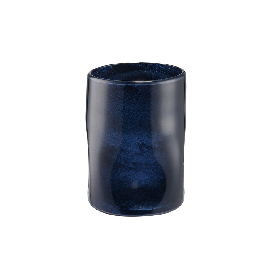 Atlas Lighting Alina Medium Vase | Navy Glass | Fresh Flowers & Modern Sculpture | 6.5 x 6 x 8 in | Model AC11024-02