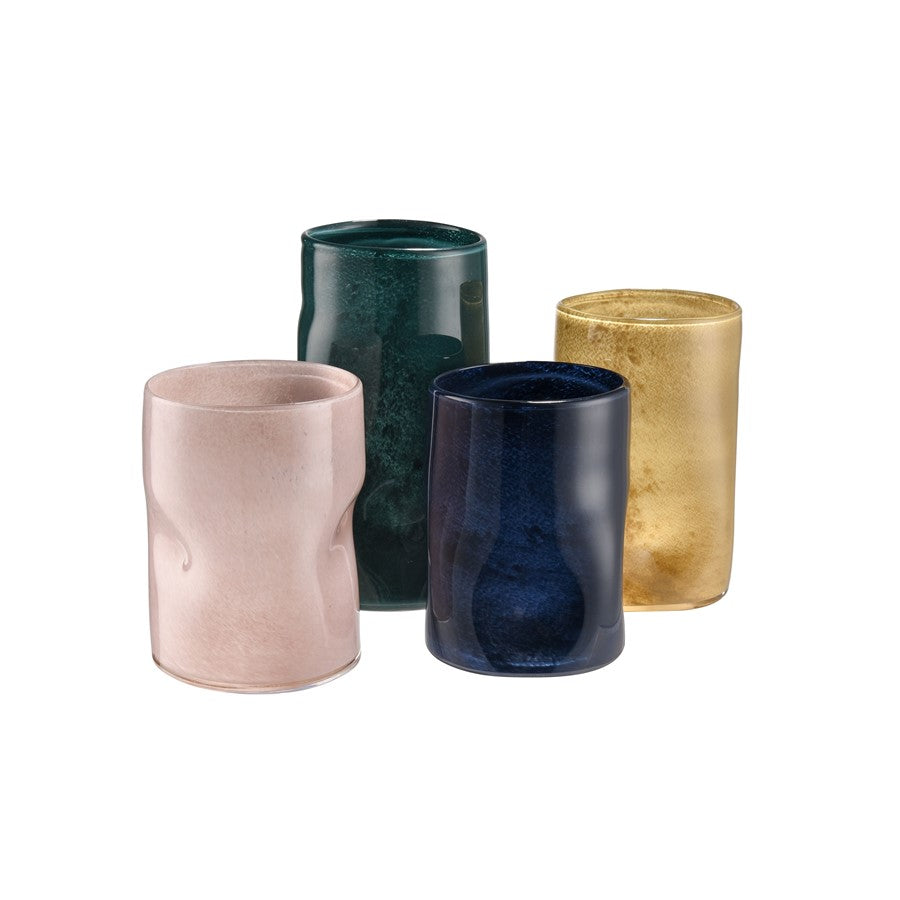 Atlas Lighting Alina Medium Vase | Navy Glass | Fresh Flowers & Modern Sculpture | 6.5 x 6 x 8 in | Model AC11024-02