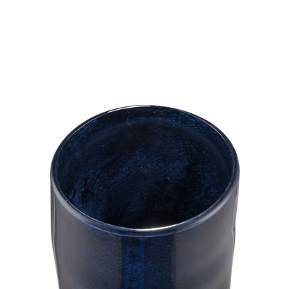 Atlas Lighting Alina Medium Vase | Navy Glass | Fresh Flowers & Modern Sculpture | 6.5 x 6 x 8 in | Model AC11024-02