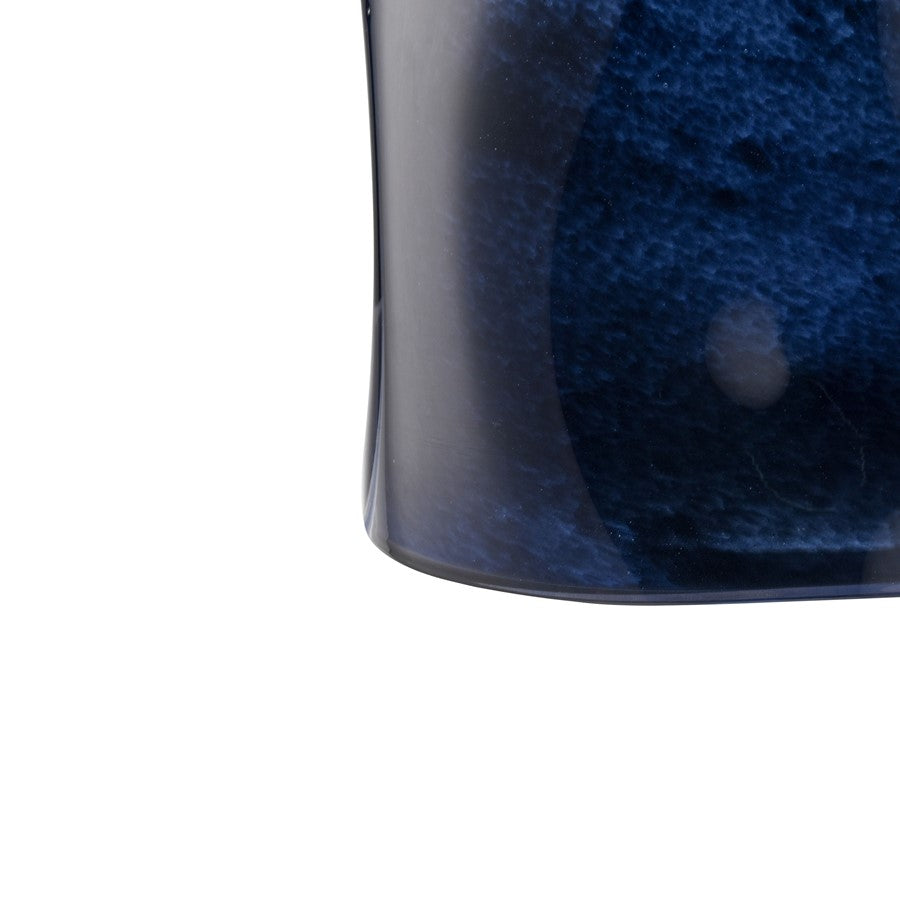 Atlas Lighting Alina Medium Vase | Navy Glass | Fresh Flowers & Modern Sculpture | 6.5 x 6 x 8 in | Model AC11024-02