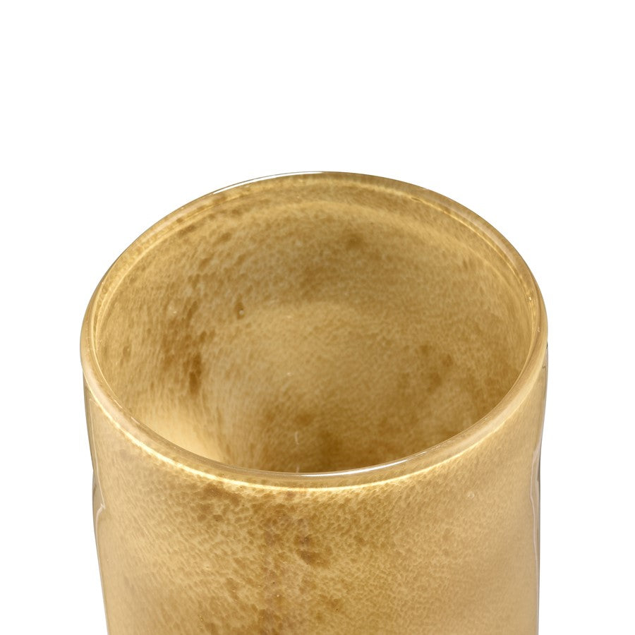 Atlas Lighting Alina Large Vase | Yellow Glass | Fresh Flowers & Modern Sculpture | 6.5 x 6 x 10.25 in | Model AC11024-03