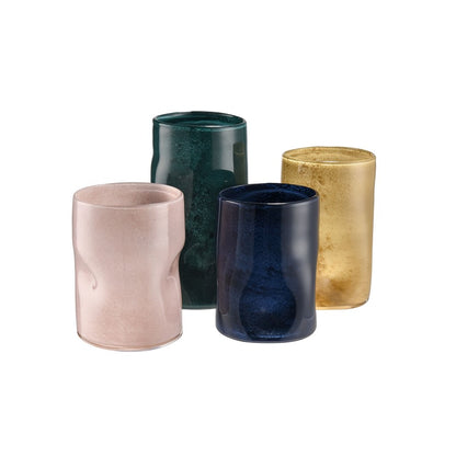 Atlas Lighting Alina 12in Dark Green Glass Vase | Modern Organic Texture | Living Room & Entryway Decor | 6 x 6.5 x 12 in | Model AC11024-04