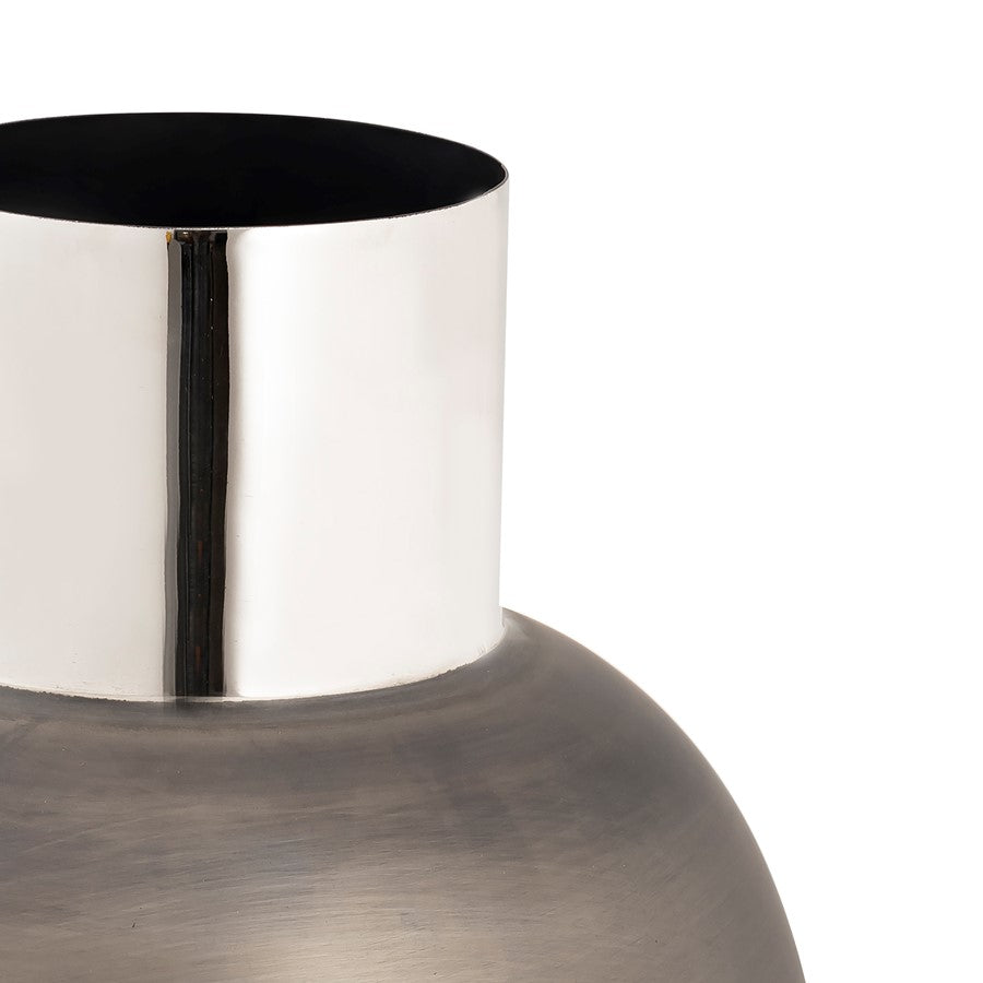 Atlas Lighting Allred 26in Brushed Gunmetal Metal Vase | Two-Tone Modern Sculpture | Living Room & Entryway Decor | Model AC11026-01