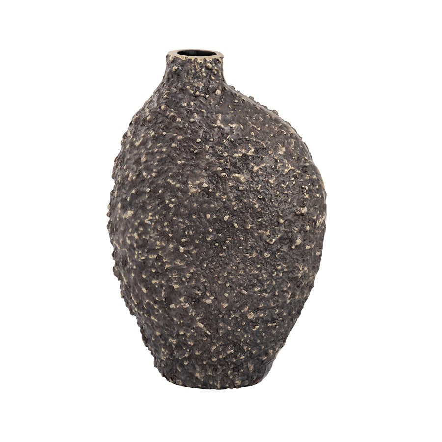Atlas Lighting Alston 19in Bronze Metal Vase | Textured Organic Sculpture | Living Room & Entryway Decor | 13 x 14.75 x 19.5 in | Model AC11027-01