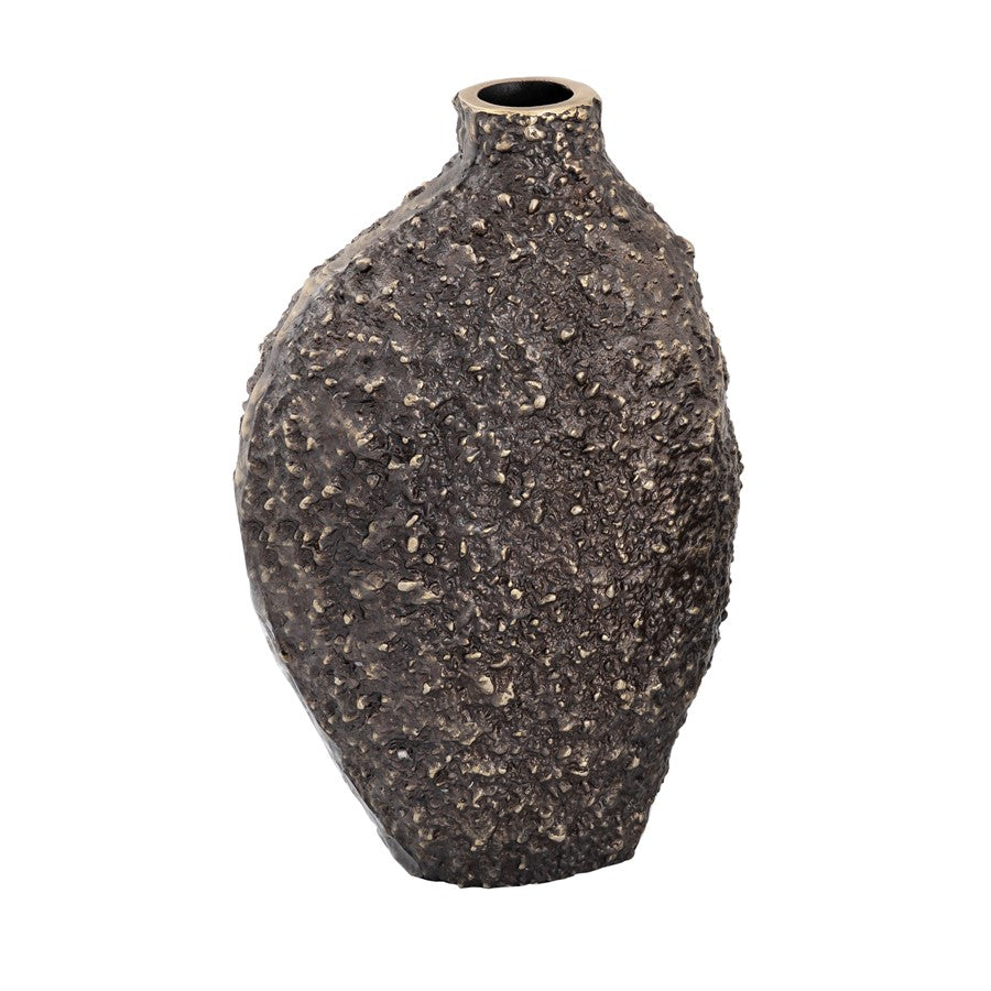 Atlas Lighting Alston 19in Bronze Metal Vase | Textured Organic Sculpture | Living Room & Entryway Decor | 13 x 14.75 x 19.5 in | Model AC11027-01