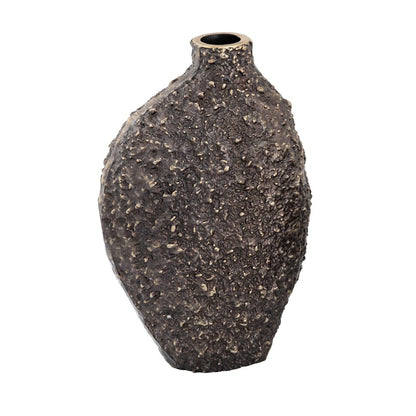 Atlas Lighting Alston 19in Bronze Metal Vase | Textured Organic Sculpture | Living Room & Entryway Decor | 13 x 14.75 x 19.5 in | Model AC11027-01