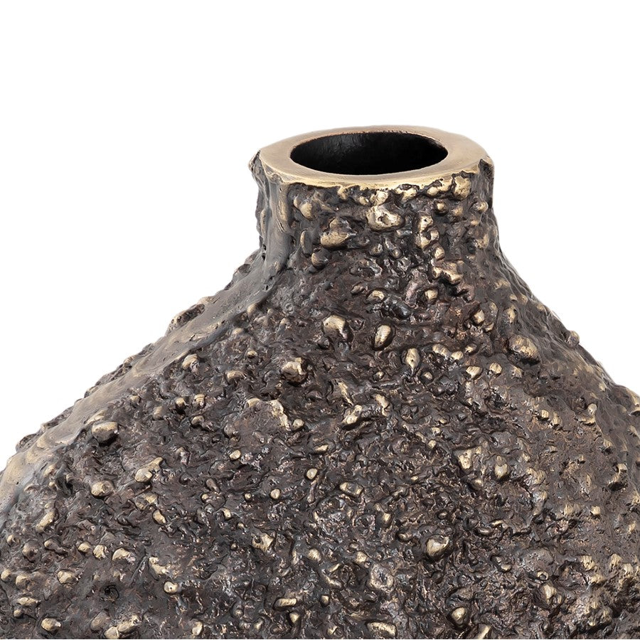 Atlas Lighting Alston 19in Bronze Metal Vase | Textured Organic Sculpture | Living Room & Entryway Decor | 13 x 14.75 x 19.5 in | Model AC11027-01