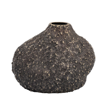 Atlas Lighting Alston 12in Bronze Metal Vase | Textured Organic Sculpture | Shelf & Tabletop Decor | 8 x 5.25 x 12.5 in | Model AC11028-01