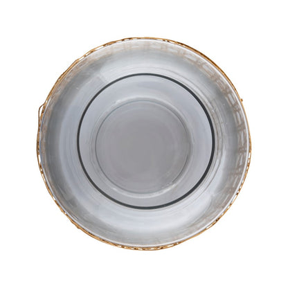 Atlas Lighting Alys Small Vase | Natural Rattan and Clear Glass | Coastal Living Room & Entryway Decor | 10 x 10 x 9.75 in | Model AC11030-01
