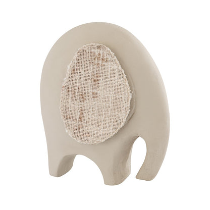 Atlas Lighting Amigo Elephant Object | Matte Beige Composite and Cream Fabric | Modern Living Room & Office Decor | Model AC11031-01