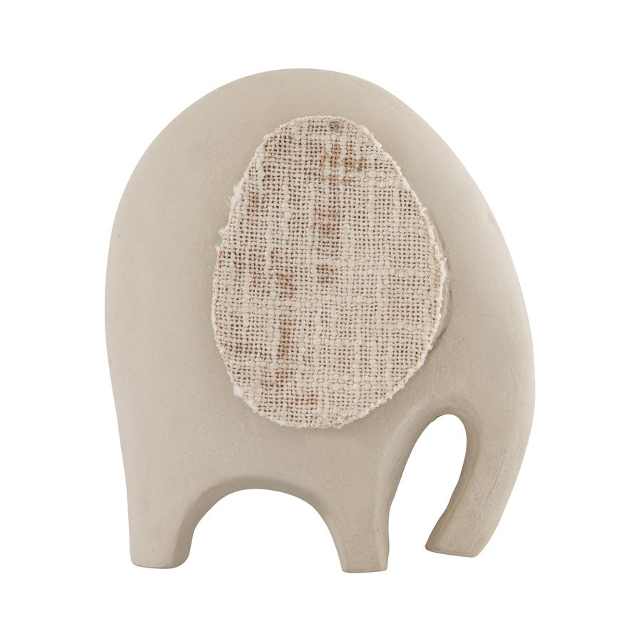 Atlas Lighting Amigo Elephant Object | Matte Beige Composite and Cream Fabric | Modern Living Room & Office Decor | Model AC11031-01