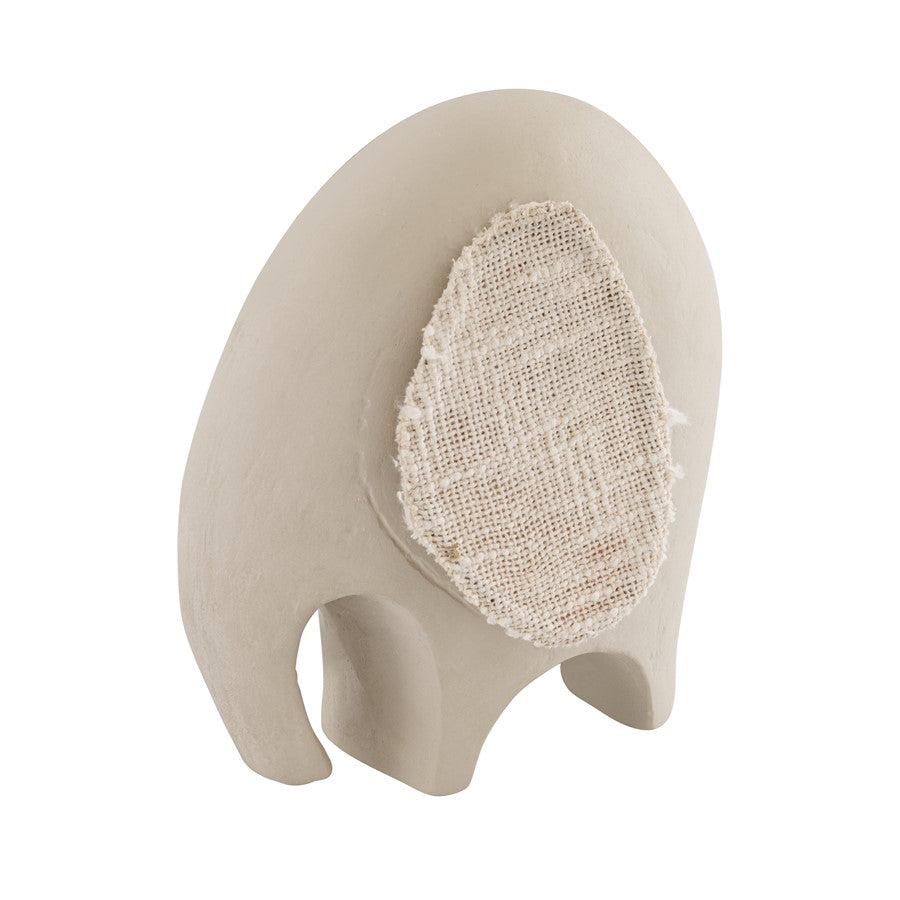 Atlas Lighting Amigo Elephant Object | Matte Beige Composite and Cream Fabric | Modern Living Room & Office Decor | Model AC11031-01
