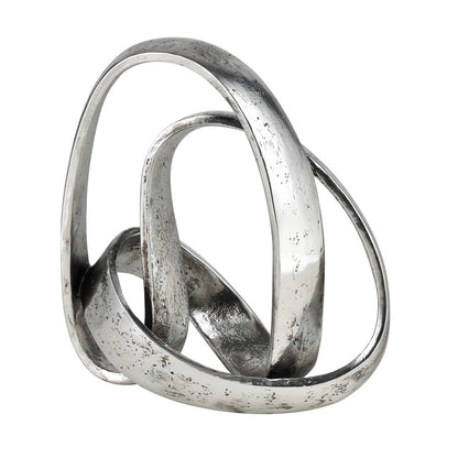 Atlas Lighting Amos Loop Sculpture | Modern Aged Silver Composite Abstract Art | Shelf & Tabletop Decor | 11.75 x 7.5 x 13 in | Model AC11033-01