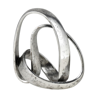 Atlas Lighting Amos Loop Sculpture | Modern Aged Silver Composite Abstract Art | Shelf & Tabletop Decor | 11.75 x 7.5 x 13 in | Model AC11033-01