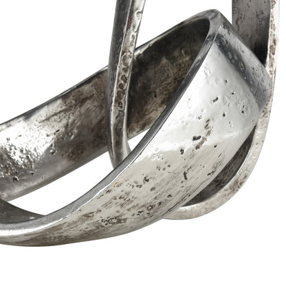 Atlas Lighting Amos Loop Sculpture | Modern Aged Silver Composite Abstract Art | Shelf & Tabletop Decor | 11.75 x 7.5 x 13 in | Model AC11033-01