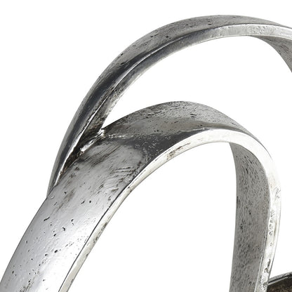 Atlas Lighting Amos Loop Sculpture | Modern Aged Silver Composite Abstract Art | Shelf & Tabletop Decor | 11.75 x 7.5 x 13 in | Model AC11033-01
