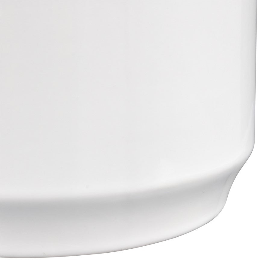 Atlas Lighting Anders Small Vase | Transitional White Earthenware & Natural Wood Beads | Flower Display & Coastal Decor | Model AC11035-01