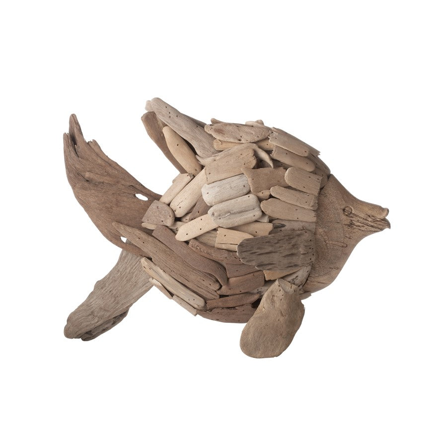 Atlas Lighting Angel Fish Decorative Object | Natural Driftwood Wood Sculpture | Coastal Living Room & Shelf Decor | Model AC11037-01