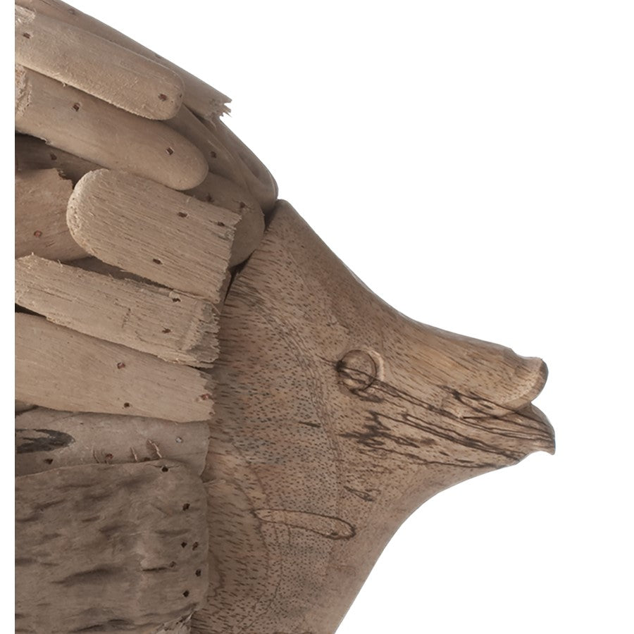 Atlas Lighting Angel Fish Decorative Object | Natural Driftwood Wood Sculpture | Coastal Living Room & Shelf Decor | Model AC11037-01