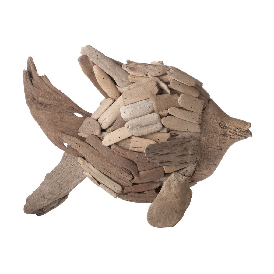 Atlas Lighting Angel Fish Decorative Object | Natural Driftwood Wood Sculpture | Coastal Living Room & Shelf Decor | Model AC11037-01