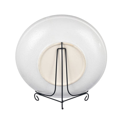 Atlas Lighting Annie Charger 15.5in Decorative Plate | White Earthenware with Sunflower Motif | Entryway & Dining Table Accent | Model AC11039-01