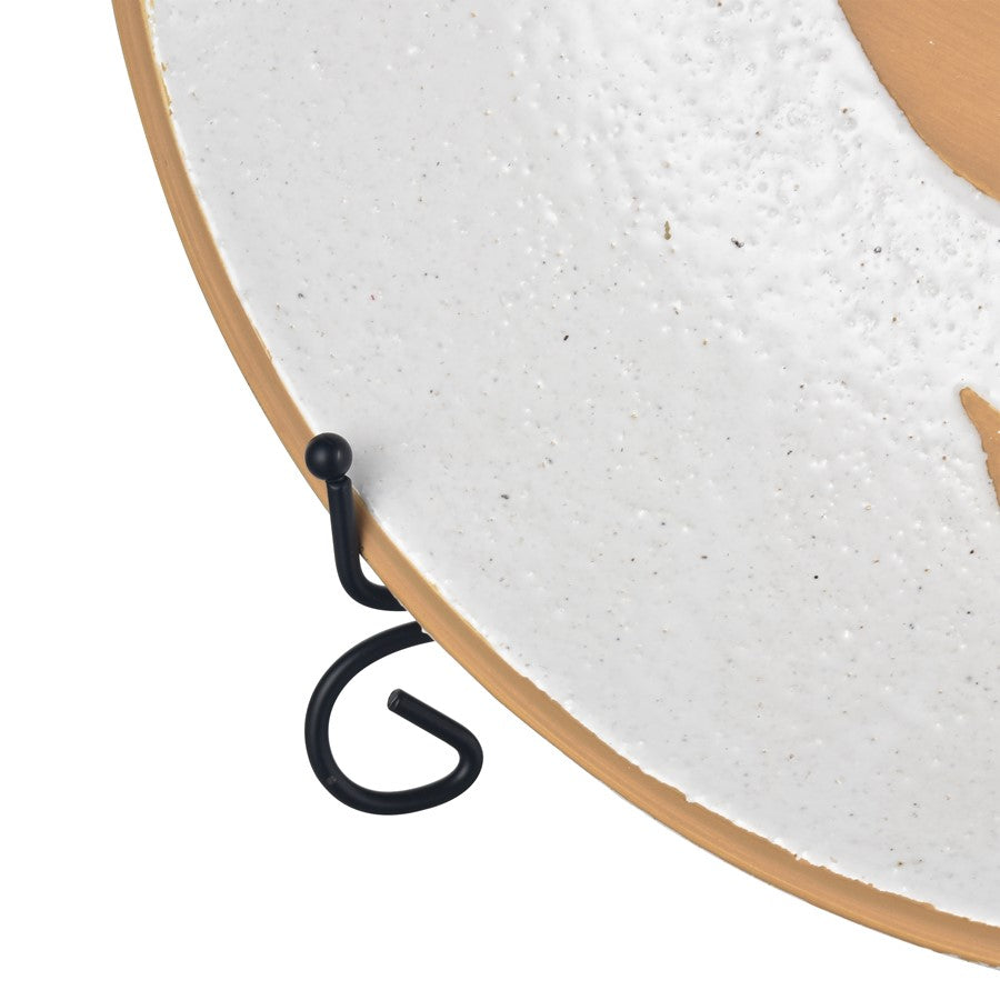Atlas Lighting Annie Charger 15.5in Decorative Plate | White Earthenware with Sunflower Motif | Entryway & Dining Table Accent | Model AC11039-01
