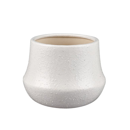 Atlas Lighting Annie Small Vase 5.25in | White Earthenware with Sunflower Motif | Shelf & Tabletop Decor | 7.25 x 7.25 x 5.25 in | Model AC11041-01