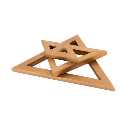 Atlas Lighting Ara Object Set of 3 | Gold Metal Decorative Triangles | Shelf & Tabletop Accent | 10 x 17 x 7 in | Model AC11044-01S