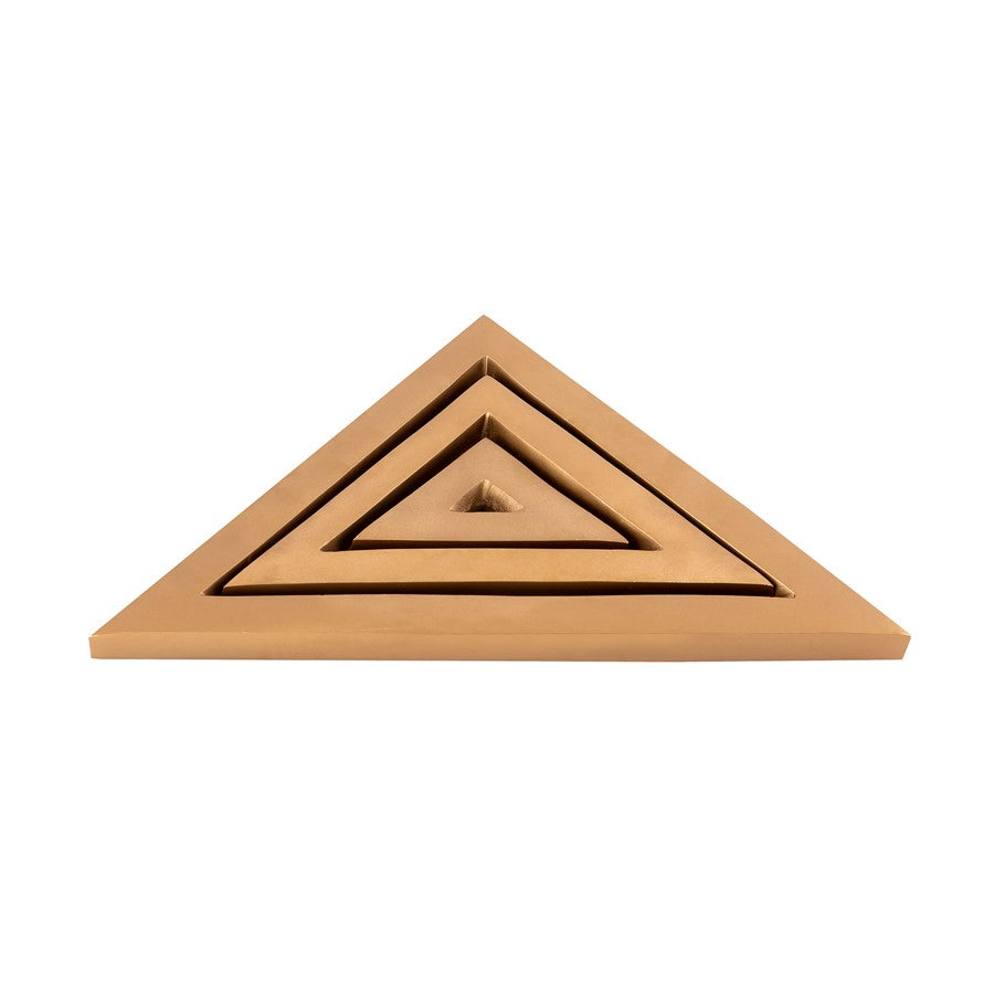 Atlas Lighting Ara Object Set of 3 | Gold Metal Decorative Triangles | Shelf & Tabletop Accent | 10 x 17 x 7 in | Model AC11044-01S
